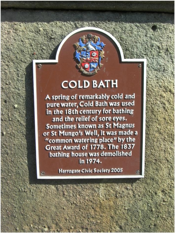 Harrogate Civic Society plaque for the Cold Bath spring